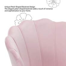 Nalupatio Upholstered Armchair Dining Chairs, Chair Dressing Table, Chair Velvet, Petal Back Armchair With Metal Legs Gold, Load Capacity Up To 150 KG - Hồng - Xem 5