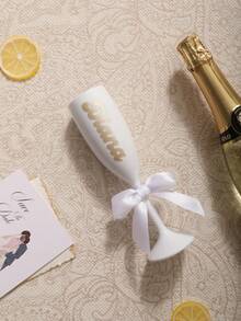 1pc Personalized Shatterproof Champagne Glasses,Bridal Party Wine Glasses,6oz 170ml,Acrylic Shatterproof Material,Customizable Name And Title, Including Bow Tie,Suitable For Weddings, Wedding Decorations, Parties And For Bridesmaid Gift - PP Cup Color - View 13