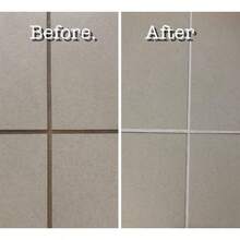 Fuginator - cepillo para polvo de limpieza para azulejos y lechada: cepillo para polvo de limpieza de cerdas de nailon rígido, limpiador de tina y ducha para juntas de piso y costuras de azulejos, - Blanco/Azul - Ver 9