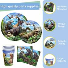 Dinosaur Party Birthday Supplies For Dino World Themed Tableware Set Dinosaur Park Party Decorations Tableware Set Plates Napkin Cups Set