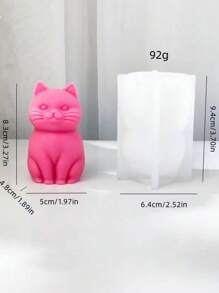 1pc Sitting Cat Silicone Mold DIY Candle, Aromatherapy, Plaster Decoration Home Accessory