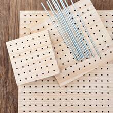 3.94英寸/7.87英寸/11.81英寸木制针织挡板格子钩针挡板垫，适用于披肩、围巾、袜子、毛衣和DIY手工项目钩针配件礼物 - 原木色 - 查看 7