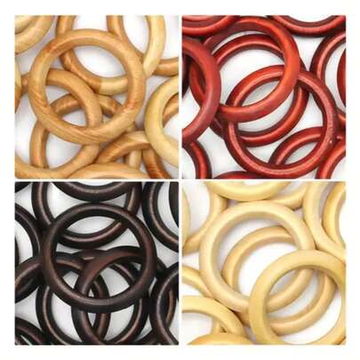 Argola Madeira N°02 Pcte 25 Pçs Costura Artesanato DIY 6,8cm