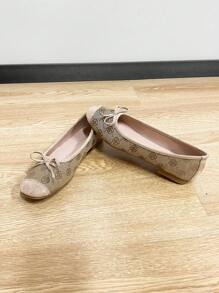 Bailarinas de mujer, zapatos con punta cuadrada de moda, suela blanda deslizante, zapatos planos versátiles, bailarinas con lazo de color flor de durazno para mujeres, talla grande