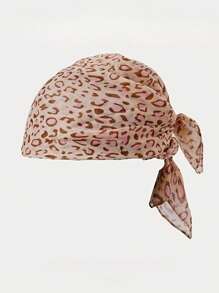 1 Stück Leoparden-Muster Polyester Boho-Stil Bandana, Retro Chic Halstuch, vielseitig verwendbarer Kopfschmuck, geeignet für Hip-Hop, Tanzen, Frühling/Sommer, vielseitiges Haarzubehör Boho Haarband