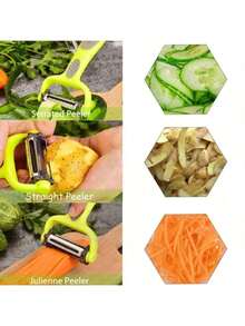 1 件多功能厨房工具：不锈钢水果蔬菜削皮器 - 厨房配件、厨房小工具、厨房必需品、削皮器、蔬菜削皮器、蔬菜削皮器 - 彩色 - 查看 9