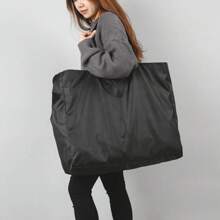 Shopping Bags Solid Color Zipper Large Capacity Shopping Bags Washable Reusable Simple Bag For New Fashion Resistant To Outdoor
