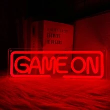 Insegna al neon da gioco, Game On/Game Zone/Game Time, luci al neon a LED da usare per la decorazione della stanza di ragazzi adolescenti, decorazione da parete rosa in stile cyberpunk per giochi di tiro, da usare in camera da letto, sala da gioco, feste di compleanno, zona di gioco, decorazioni per feste di giocatori, alimentato tramite USB riutilizzabile, con accessori inclusi e facile da installare.