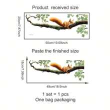 Whimsical Squirrel Climbing Tree Window Sticker - Self-Adhesive PVC Decal For Home Decor, Decorative Art Animal Print Design, Irregular Shape Disposable Sticker, Living Room Decor | Nature Style Decor, Squirrel Decor