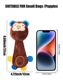 Engaging Squeaky Plush Dog Toy - Perfect For Medium Dogs' Dental Health, Interactive & Comfortable Play, Animal Design - Multicolor - View 3