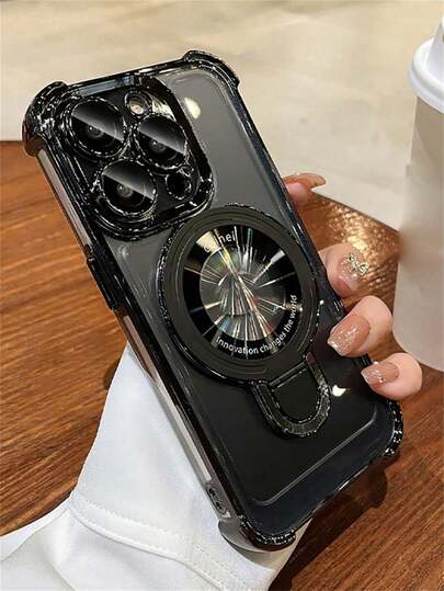 磁性兼容 16 15 Pro Max 支架外壳豪华透明电镀气囊防震保护套兼容 6/7/8/X/XS/XR/11/12/13/14/15/16/16e、Galaxy S22/23/24/25/S24 FE/S25 EDGE、A04/05/06/A14/A15/A16/A24/A25/A34、Redmi Note 9/10/11/12/13、Redmi 9/10/12/13C、OPPO、MOTO、Honor X、HW、Realme C53 C55 防水防摔防刮