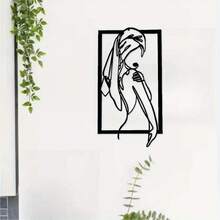 Line Art Metal Wall Decor-Feminine Home& Bathroom Art-Wall Decor, Home Decor, Bedroom Decor, Outdoor Garden Decor, Living Room Decor,Best Christmas Gifts 2025, Christmas Gifts, Christmas Gifts Boys, Christmas Gifts For Teen Boys, Christmas Gifts For Teenage Girls, Christmas Gifts For Women, Christmas Gifts Girls, Christmas Gifts Men, Christmas Gifts Teens, Christmas Gifts Women - 黑色 - 查看 3