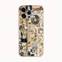 Vintage Music-Themed Mobile Phone Case, Adorned With Musical Notes And Retro Vinyl Records, Suitable For Iphone 16, 15, 14, 13, 12 And 11 Pro Models, Made Of TPU Material, And Provides Shockproof Protection.Ideal For Music Lovers, Friends, Family, Birthdays, Holidays, And Special Occasions Like Valentine'S Day. - White - View 6