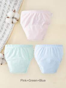 3条装新生儿如厕训练裤，可水洗薄款婴儿学习裤，男女通用布尿布，可重复使用尿布内裤，适合如厕训练、户外活动等，婴儿必备清单