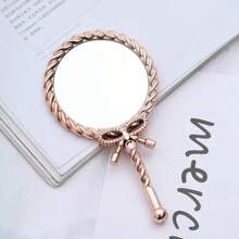 1 pièce Nouveau miroir compact portable de style européen rétro à simple face avec poignée papillon, convient pour le maquillage, les voyages, le camping, un cadeau pour les collègues et les étudiants