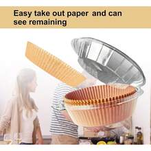 New-2025- Large Air Fryer Disposable Paper Liner Round, 10 Inch Parchment Liners Non-Stick Fryer Paper Pads Baking Paper  For 7qt Power XL Air Fryer, Baking Roasting Microwave - 10 Round - 查看 6