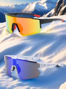 POLASUP 1pc Baby Pink Polarized Coated Lens Geometric Gradient Color Motorcycle Bicycle Nylon TR90 Material Frameless Women Men's Sports Glasses, Breathable And Ventilated, Suitable For All Seasons, Wind/Rain/Mosquito Protection, Impact Resistant (TR90 Melting Point Around 220°C, Molecular Structure Stable, With Memory And Elasticity, Quickly Recovers Original Shape After External Force Compression Or Twisting, Not Easy To Break, Suitable For Sports Or High Frequency Daily Use Scenarios) Autumn Accessories Goggles