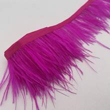 39.37 英寸（100 厘米）人造羽毛饰边，适用于 DIY 手工艺品、连衣裙、手提包、家居装饰抱枕、舞台服装、派对/婚礼/毕业典礼装饰、手工 DIY 项目 - 布艺丝带饰边