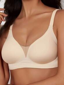 3pcs/Set Seamless Underwire-Free Bras For Women, Soft Minimizer Plunge Bras - Multicolor - View 5