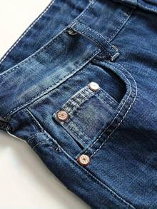 [Hot Item Return] Men's Denim Shorts Summer Thin Loose Ripped Straight Shorts Men's Casual Versatile Sports Shorts Jeans - Xanh đậm - Xem 3