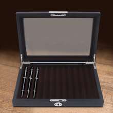 InSyoForeverEC Wooden 12-Slot Pen Case, Pen Display Cabinet, Case That Can Hold 12 Pens, Pen Case With Anti-Theft Lock And Key, Corrosion Resistance And Durability Pen Case, Suitable For Storing Pens Such As Pencils, Ballpoint Pens, Etc. - 黑色 - 查看 3