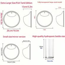 Acvariu de perete transparent de înaltă calitate/Vază montată pe perete/Vază hidroponică montată pe perete/Suport de afișare montat pe perete, Coș suspendat [Mai multe dimensiuni disponibile + Cadou gratuit pentru amenajarea peisagistică a acvariului], Decor pentru evenimente de sărbători, Articole creative multifuncționale, Educaționale pentru copii, Poate fi montat pe perete în dormitor/curte exterioară/birou/hol, Fabricat din materiale noi premium