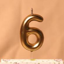 Creative Champagne Gold 0-9 Numerical Birthday Candles, Baking Party Dessert Table Decoration Inserts, Birthday Cake Decorations