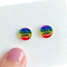 Colorful Cute Shiny Mini Earrings, Festive Mood Flag Ally Earrings