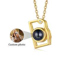 Custom Necklace With Picture Inside Personalized Photo Projection Necklace Camera Pendent Necklace Customized Picture Memorial Jewelry Gifts
