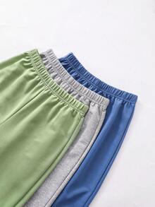 3pcs/Set Boys Casual Fashionable Versatile Pants, Autumn/Winter - Multicolor - View 3