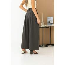 WOMEN'S PANTS, WIDE LEG, HIGH WAIST, VALENTINE'S DAY PANTALONA - Mocha Brown - View 5