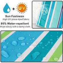 Local Delivery- Outdoor Cushion Slipcovers Waterproof 4 Pack Patio Chair Seat Cushion Covers With Zipper And Tie, 22 X 20 X 4 Inch, Replacement Cover Only - Stripes Turquoise - View 11