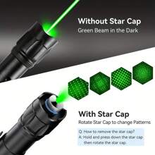 10000m USB Charging Green Laser Torch Green Laser Pointer Long-Distance High Power Rechargeable Handheld With Starry Sky Cap And Adjustable Focus Laser Pen Pet Cat Hand Laser Light Outdoors Camping