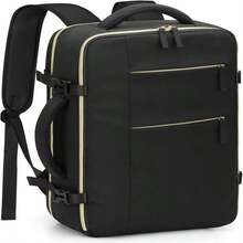 Capolo Travel Backpack For Women Men Waterproof Laptop Backpack Airlines Approved Carry On Backpack Bag Computer Bookbag For Business, Work, Traveling Fits 15.6 Inch Laptop(Beige), School Backpack - Deep Black - View 1
