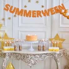 Summerween Banner, Summer Halloween Party Decorations, Halloween In Summer Decor - Orange - View 4