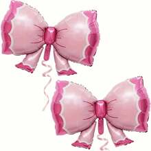 2/6 Peças Balões Gigantes de Laço Rosa, Decorações de Festa de Aniversário Feminino, Balões de Folha de Laço, Decorações de Revelação do Sexo | Decorações de Aniversário Laço Rosa | Decorações com Tema de Laço