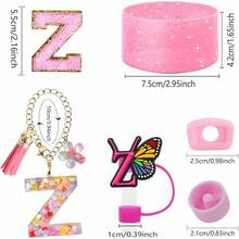6PCS Cup Accessories Set For 30oz 40oz, Compatible With Stanley Cup Letter Charms For Handle Silicone Boot,Straw Cover Topper & Sticker (Letter S) - Letter Z - View 3