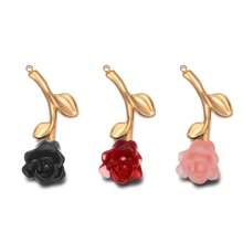 1 peça/lote pingente banhado a ouro em aço inoxidável com rosas 3D (colar/broche/brincos) - Achados exclusivos de joias vintage faça você mesmo para acessórios de vestuário, fornecimento em massa