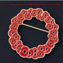 Abzeichen zum Gedenktag in Großbritannien, rote Emaille Mohnblumen Kranz Brosche, Schul- und Bürozubehör, Hemden, Jacken, Schmuck, Halloween Kleidung, Anstecker, lustige und süße Geschenke für Lehrer, Halloween Accessoires, Lehrertags Kostümzubehör, Taschenanhänger