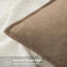 Local Delivery- Decorative Linen Pillow Covers 18x18 Inch Natural Beige ​Boho Farmhouse​ ​Neutral Couch Throw Pillows For Bed Pack Of 2 Accent Outdoor Pillowcase Modern Sofa Cushion Livingroom Home Decor - 卡其色 - 查看 2