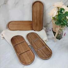 Bandeja de maquillaje de madera de rosa, bandeja de almacenamiento de cosméticos, organizador de baño y productos de belleza, bandeja para encimera de baño, accesorio de baño, bandeja de almacenamiento multifuncional, bandeja decorativa, adecuada para baño, dormitorio, cocina, comedor, regalo