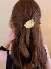 2pcs Elegant Acrylic Flower & Shell Hair Clips Ornaments, Versatile Decorative Accessories For Updo, Ponytail Hairstyle, Suitable For Daily Wear, Back To School, Claw Clip Fall Winter Hair Accessories For Women For Vacation Outfits Woman