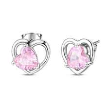 1 paire de boucles d'oreilles élégantes et de luxe en argent sterling S925 avec zirconias roses et verts. Convient comme cadeau pour les banquets, les fêtes, les mariages, les anniversaires et la Saint-Valentin pour les femmes.