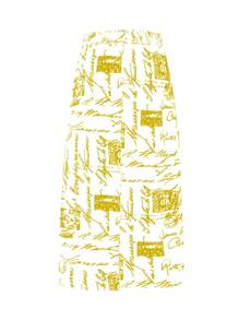 1pc Plus Size A-Line Midi Skirt, Geometric Print, Pockets, Versatile For All Seasons