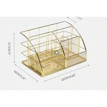 Organizador de escritorio de metal moderno y nórdico - Estantería multifuncional para almacenamiento de oficina y cosméticos, soporte duradero para archivos y artículos de papelería para el hogar