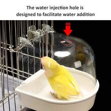Bird Bath For Cage,Bird Bath Tub,Hanging Birdbath Bird Cage Supplies With Hooks,Bird Cage Accessories Parrot Bathing Tub For Small Birds Canary Budgies Parrots - View 4