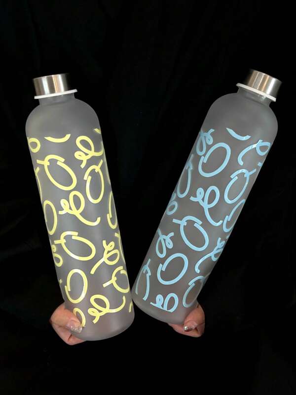 1000ml künstlerische Graffiti Wasserflasche mit Edelstahl-Deckel, auslaufsichere Sport-Trinkflasche, PC Großraumbecher für Fitness Reisen | Einzigartiges Lackdesign