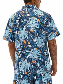 Hawaiian Shirts For Men Short Sleeve Casual Button Down Shirt Summer Beach Aloha Shirt Holiday Party Tropical Printhalloween - Green Flowers - View 2