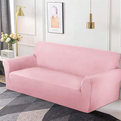 1pc Minimalist Style Elastic Sofa Cover, Made Of Milk Silk Material, All-In-One Elastic Design, Machine Washable, Pet-Friendly Sofa Protector, Fits Single To 4-Seater Sofas, Suitable For Living Room, Bedroom, Dining Area