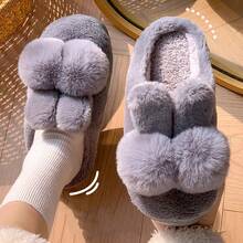 Plush Slippers For Women, Short Boots With Heel Cover, Thick Sole & Warm, Suitable For Students Dorms, Couples, Men & Women Indoor Slippers